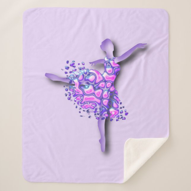 Couverture Sherpa Ballerina Purple Sherpa Blanket Ballet Danseuse (Devant)