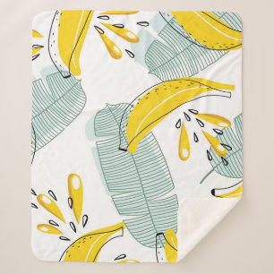 Couverture Sherpa Bananes juteuses Motif Vintage