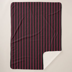 Couverture Sherpa Bande bordeaux et noire