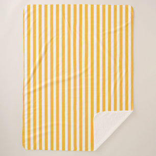 Couverture Sherpa Bandes de bonbons jaune et blanc ensoleillé