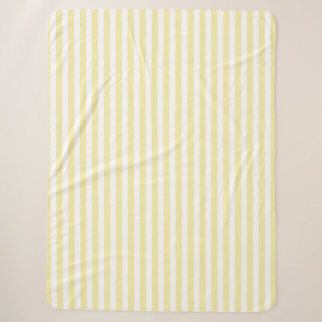 Couverture Sherpa Bandes de bonbons jaunes et blancs (Devant)