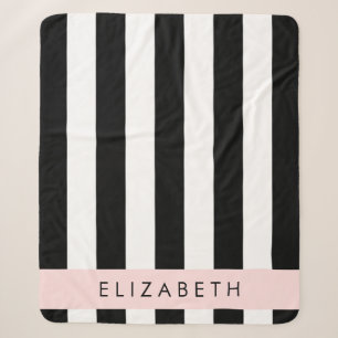 Couverture Sherpa Bandes noires et blanches, Gravées, Lignes, Votre 