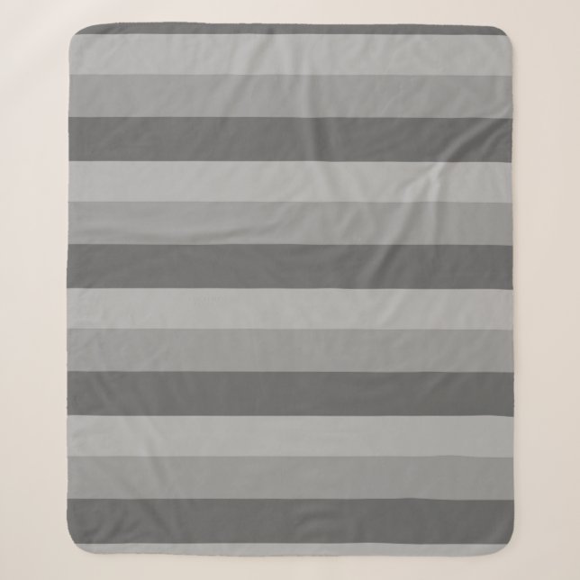 Couverture Sherpa Bandes ombres dans les tons gris (Devant)