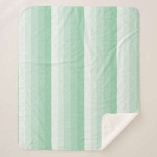 Couverture Sherpa Bandes ombres dans les tons vert jade