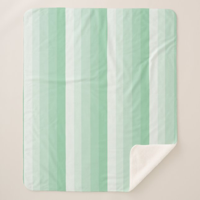 Couverture Sherpa Bandes ombres dans les tons vert jade (Devant)