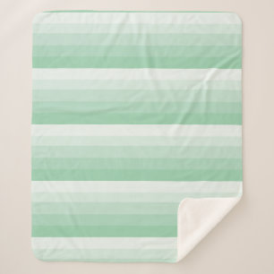 Couverture Sherpa Bandes ombres dans les tons vert jade