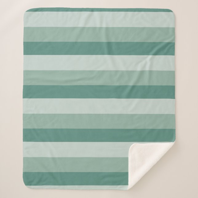 Couverture Sherpa Bandes ombres dans les tons verts (Devant)