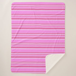 Couverture Sherpa Bandes roses