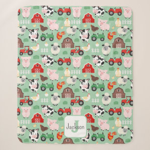 Couverture Sherpa Barnyard Motif Farm Animal mignonne Enfants