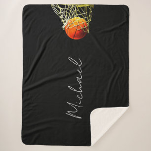 Couverture Sherpa Basket-ball J'aime votre nom