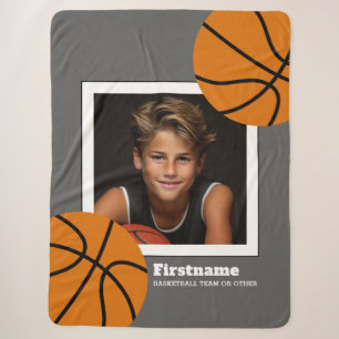Couverture Sherpa Basketball Photo Ajouter votre nom - Peut modifier