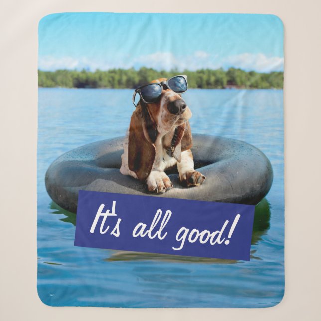 Couverture Sherpa Basset Hound dans les lunettes de soleil (Devant)