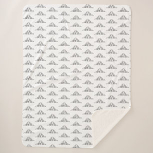 Couverture Sherpa basset hound noir blanc simple yeux de chiot chien