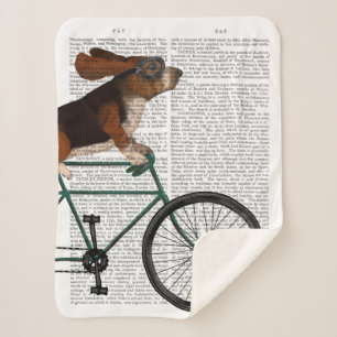 Couverture Sherpa Basset Hound sur bicyclette