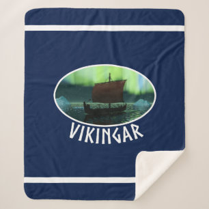 Couverture Sherpa Bateau Viking Sous Lumière Du Nord