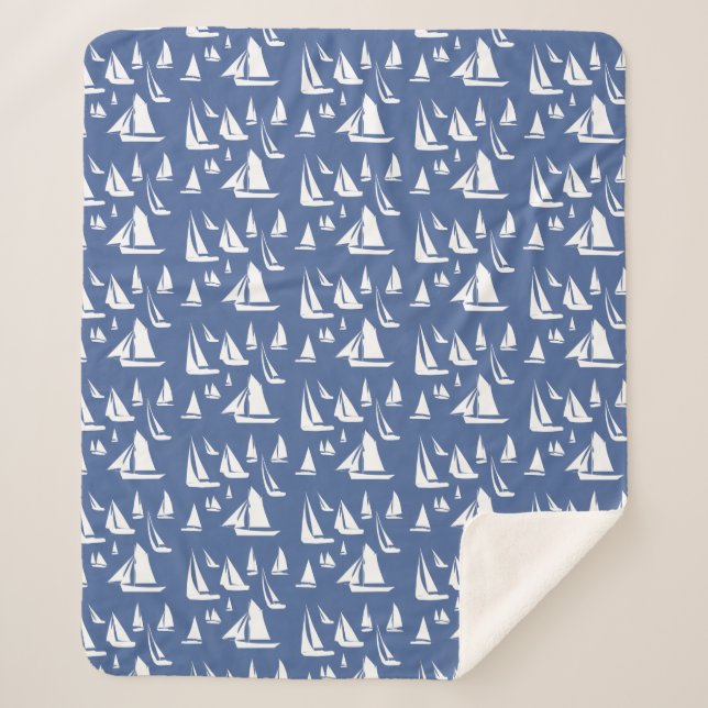 Couverture Sherpa Bateaux à voile bleu marine (Devant)