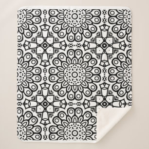 Couverture Sherpa Batik de tournesol traditionnel motif ornamentscro