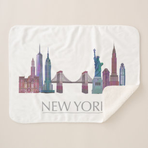 Couverture Sherpa Bâtiments colorés par horizon de New York