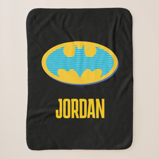 Couverture Sherpa Batman | Symbole Cyan Stripes (Devant)