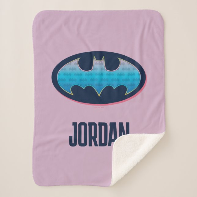 Couverture Sherpa Batman | Symbole rose et bleu (Devant)