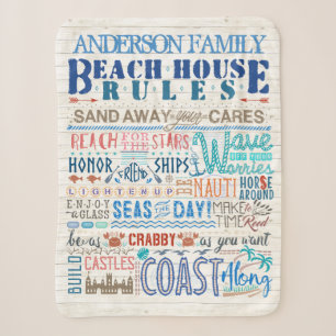 Couverture Sherpa Beach House Rules Coastal Family Cottage   Personn
