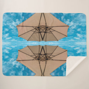 Couverture Sherpa Beach party blues soleil océan parapluie pop coule