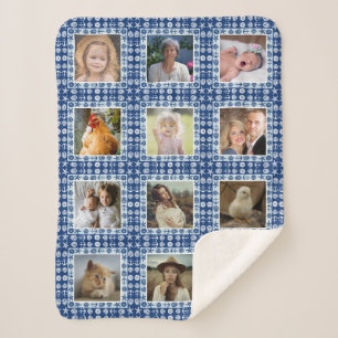 Couverture Sherpa Beach Seashell Faux Quiloté Photo Nautique Collage