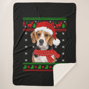 Couverture Sherpa Beagle Chien laide Sweater Noël Chiot Amoureux des