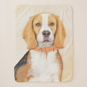 Couverture Sherpa Beagle Hound Dog Peinture Animal Art original