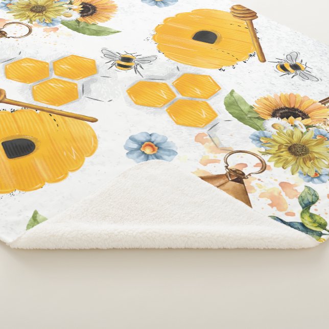 Couverture Sherpa Beau Jardin Bee Tournesol (3/4)