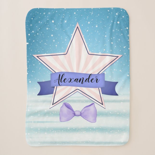 Couverture Sherpa Beau Pastel Graphic avec Étoile Badge (Devant)