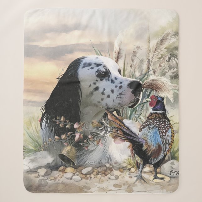 Couverture Sherpa Beau plateau anglais avec faisan, Art (Devant)