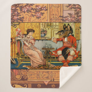 Couverture Sherpa Beauté Beast Classic Fairy Tale Caractères