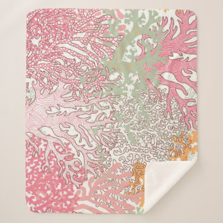 Couverture Sherpa Beauté du corail : Motif sous-marin Wonderland.