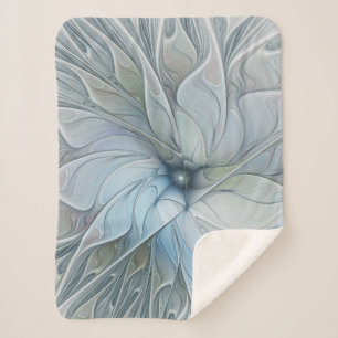 Couverture Sherpa Beauté Élégante Moderne Fleur d'Art Fractal Abstra