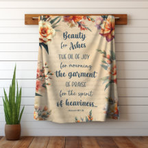 Beauté Pour Cendres, Texte Vert, Floral Christian