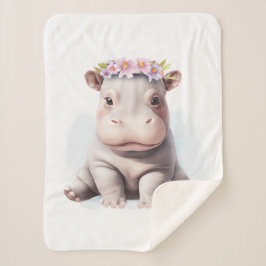 Couverture Sherpa Bébé adorable Hippopotamus