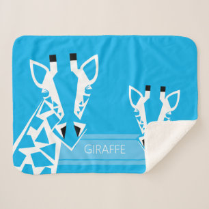 Couverture Sherpa Bébé garçon's Bame Giraffe Blue Blanket