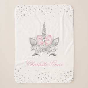 Couverture Sherpa Bébé Licorne Personnalisé