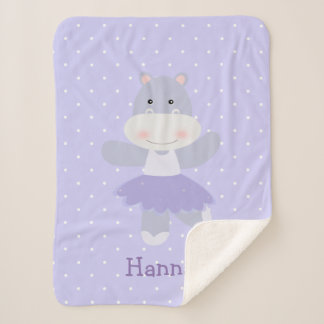 Couverture Sherpa Bébé pourpre de ballerine d'hippopotame