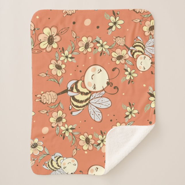 Couverture Sherpa Bee Painting (Devant)