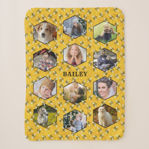 Couverture Sherpa Bees Honeycomb Instagram do-it-yourself Famille Ph
