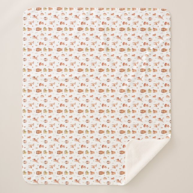 Couverture Sherpa Belle Automne Forêt forestière Critère animal (Devant)
