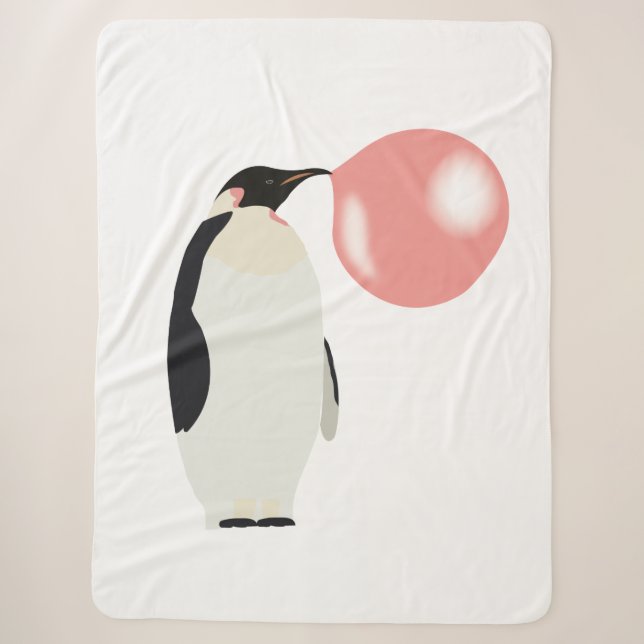 Couverture Sherpa Belle bulle de gomme Penguin soufflante bulle (Devant)