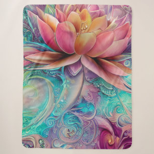 Couverture Sherpa Belle Ethérée Whimsical Lotus Flower