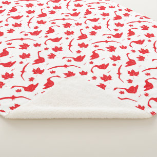 Couverture Sherpa Bernaches du Canada et Feuilles de l'érable - drap