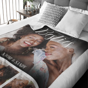 Couverture Sherpa Besties Customisé Photo Collage