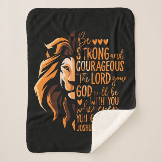 Couverture Sherpa Bible chrétienne Verse Joshua 1:9 Lion