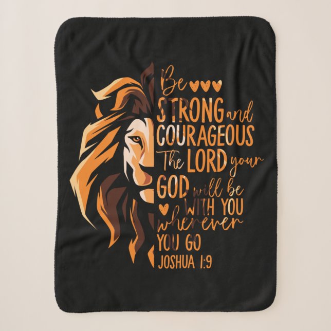 Couverture Sherpa Bible chrétienne Verse Joshua 1:9 Lion (Devant)