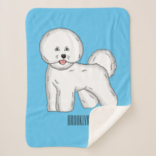 Couverture Sherpa Bichon frise dog dessin animé